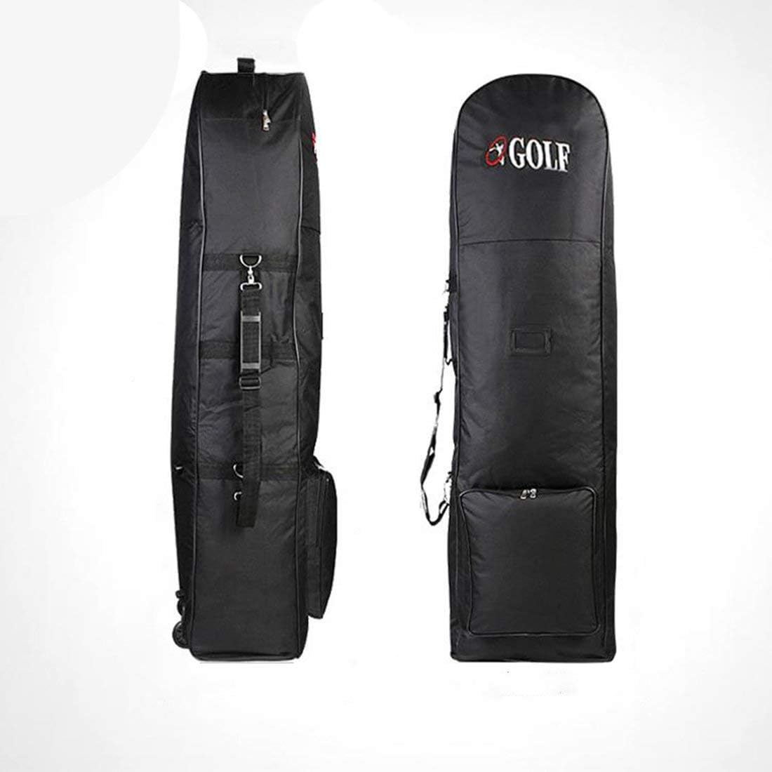 vbncvbfghfgh Portable Padded Golf Bag Durable Travel Cover Case With Wheels Nylon Construction Carrying Coverall Sporting Equipment