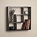 Danya B. FF4513B Modern Minimalistic Wall Decor - Geometric Square Compartment Wall Mount Shelf with 5 Openings - Black