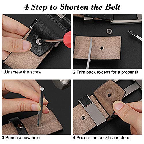 Mens Genuine Leather Belt Casual Formal Jeans Belts for Men Alloy Prong Buckle by JasGood,Black