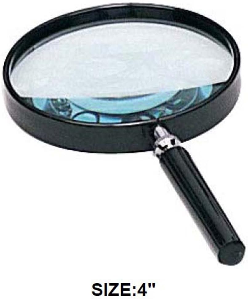 Classic Large 4" inch Magnifying Glass 4X Magnification Black Frame Amazon.co.uk DIY & Tools