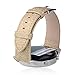 Thankscase Band Compatible with Galaxy Watch 3 45mm, Galaxy Watch 46mm, Gear S3 Classic/Frontier Band, Genuine Leather Wrist Strap Replacement with Embossed Pattern (Gold)