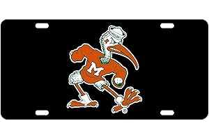 DIXIE DAWGS Miami Hurricanes Black Acrylic License Plate Car Tag IBIS