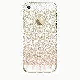 iPhone 5s Case,iPhone 5 Case, LUOLNH Totem Series Mandala TPU Silicone Skin Case Cover Phone Case Case Bumper for iPhone 5/5s(Pink)