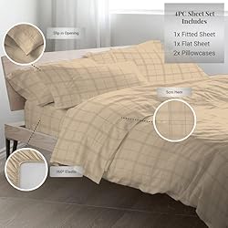 Pizuna Dobby Striped Twin Cotton Sheets Set