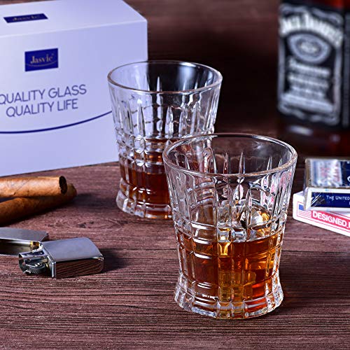 Whiskey Glasses SET OF 6 Premium Fashion Glass set - Lead Free Glass Cups and Tasting Tumblers for drinking Scotch, Bourbon. Irish whiskey, Brandy - Luxury Gifts for Men Women