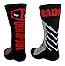 Hyp Marvel Deadpool Angry Eyes Logo Men's Athletic Crew Socks 2 Pair Pack