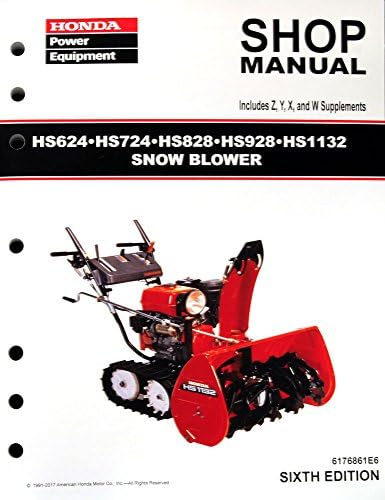Honda HS624 HS724 HS828 HS928 HS1132 Snow blower Service Repair Shop Manual