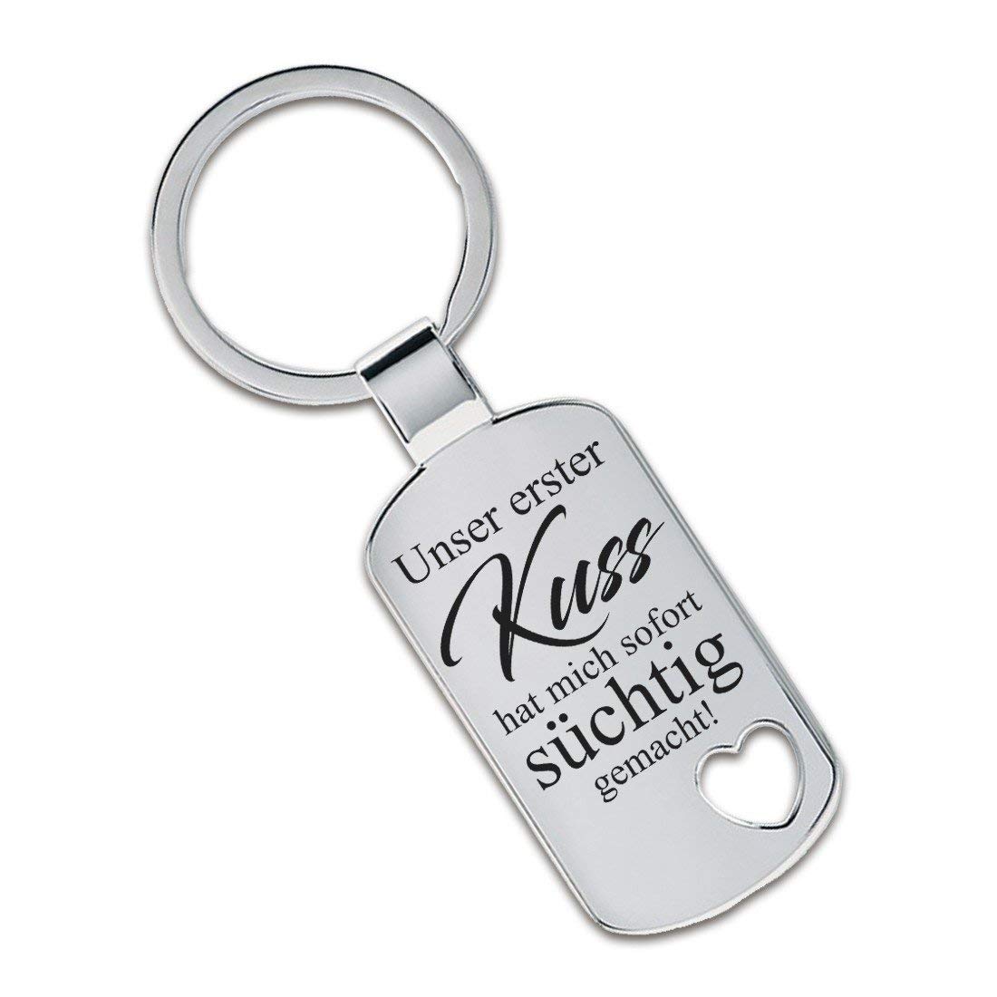 Lieblingsmensch Keyring Model: Our first kiss has me immediately addictive made! - Heart cut-out