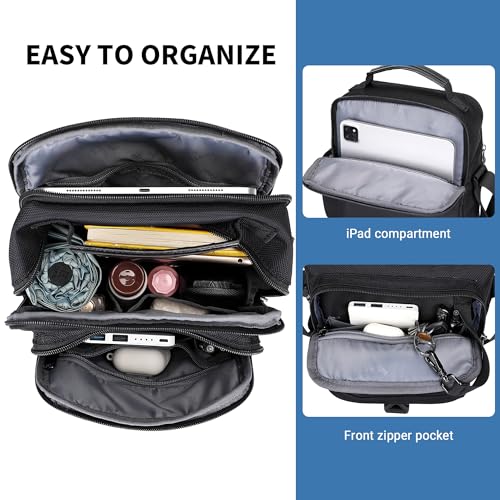 WITZMAN Crossbody Bags for Men Travel Shoulder Bag Lightweight Man Purse Small Casual Messenger Bag for Work Traveling