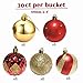 iPEGTOP Delicate Painting & Glittering Shatterproof Christmas Ball Ornaments - 30ct 60mm/2.4