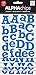 me & my BIG ideas Alpha Chips Designer Chipboard Letter Stickers, Rockwell Alphabet Dark Blue Ultraviolet