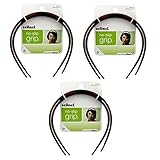 Scunci No Slip Grip Skinny Plastic Thin Headband Black Brown 6 Pieces | Flexible and Stays in Place | No Headaches | Works with Thin, Fine Hair | Also Good for Thick Curly Hair