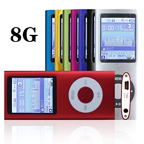 G.G.Martinsen 8GB Slim 1.78'' Screen MP3/MP4 Player Media/Music/Audio Player with Red color