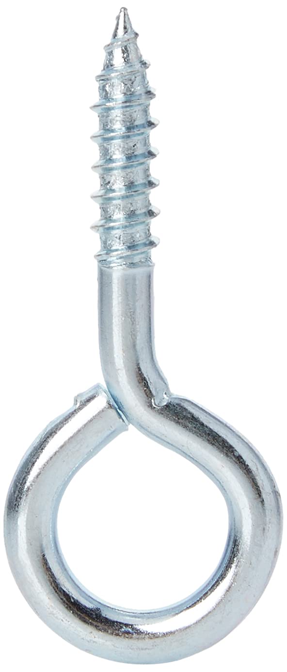 Merriway BH01680 (12 Pcs) Screw-In Eye Bolts, 55mm (2.1/4 inch) BZP Steel - Pack of 12 Pieces, Bright Zinc Plated