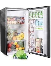 TECCPO Mini Fridge with Freezer TAMF32, 3.1 Cu.Ft, Low Noise, Energy Star, 6 Settings Temperature Adjustable, Mini Fridge for Bedroom, Dorm