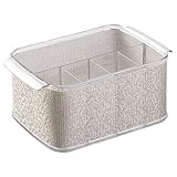 InterDesign Twillo Silverware, Flatware Caddy Organizer for Kitchen Countertop Storage, Dining Table - Metallico/Clear (Kitchen)