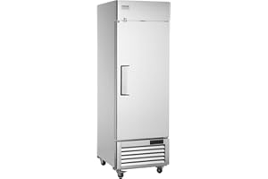 VEVOR Commercial Freezer 19.32 Cu.ft, Reach In 27" W Upright Freezer Single Door, Auto-Defrost Stainless Steel Reach-in Freezer with 4 Adjustable Shelves, -13 to 5℉ Temp Control, LED Light, 4 Wheels