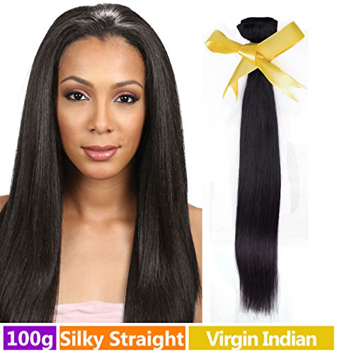 Rechoo-Indian-Virgin-Remy-Human-Hair-Extension-Weave-100g--Natural-Black20-Silky-Straight