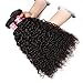 Dinoce Compatible with Longqi Hair Brazilian Curly Virgin Human Hair, 100% Unprocessed Remy Jerry Curl Hair Bundle 100g Natural Color 18 Inch