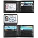 RFID Blocking Cowhide Leather Bifold Wallet for Men with 2 ID Windows(Carbon Fiber Leather Black)