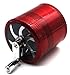 ReaLegend 2.5Inch/63mm 5 Piece Weed Grinder Hand Cranked Herb Grinder Spice Grinder Pollen Plant Grinder Travel Grinder - Red