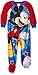 Disney Little Boys' Toddler Mickey Mouse Fleece Footed Blanket Sleeper, Red, 3T