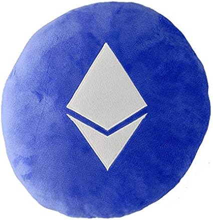 Ethereum Pillows - Embroidered Round Stuffed Plush Crypto Pillow ETH