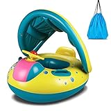 Inflatable Baby Pool Float Swimming Ring with Sun Canopy for the Age 6-36 Months with Storage Bag