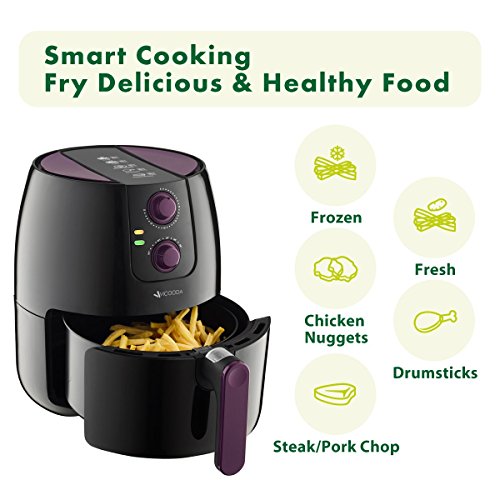VICOODA Air Fryer 3.7Qt/3.5L 1500W, Programmable Electric Fryer with 8 Cook Presets, Oil-Free Cooking, Non-Stick, With Detachable Basket for Cooking, Fry, Roast, Baking, Grill - Perfect Cook Assistant - Thumbnail 3