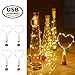 COSOON 4 PCS Wine Bottle Cork Lights, USB Powered Rechargeable Copper String Lights - 15LED 28Inch Wire String Lights for Bottle DIY, Wedding, Halloween, Christmas, Party Decor (USB Warm White) T014