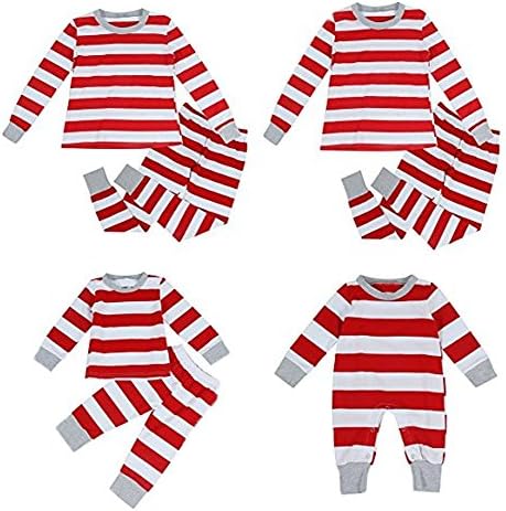 Charm Kingdom Family Christmas Stripe Pyjamas Cotton Pajamas Sleepwear Sets