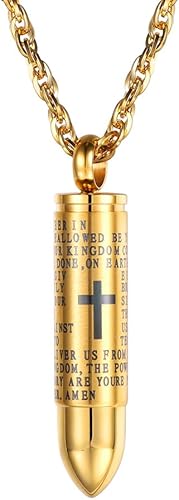 Amazon Prosteel 弾丸ネックレス 薬入れ ペンダントトップメンズ ゴールド K18金 薬ケース 男女兼用 アクセサリー お守り ネックレス 通販