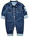 Toddler Baby Boys Girls Long Sleeve Denim Romper Jumpsuit Outfit Clothes,3-6 Months,Dark Blue