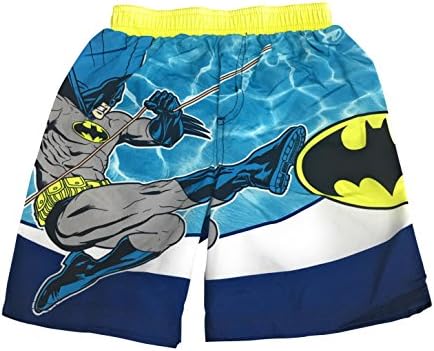 DC Comics Batman Little Toddler Boys Swim Trunks Swimwear - Swim Trunk UPF 50+ Excellent UV Protection Sise 2T-4T (3T)