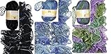 Clearance Pack of 3 Balls Metallic Nesta Ruffle Scarf Yarn Mix Colors Lot (mix28)