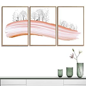 3 Piece Framed Canvas Wall Art for Living Room, Bedroom Abstract Tree Canvas Prints for Home Decoration Ready to Hang - 16"x24"x3 Panels