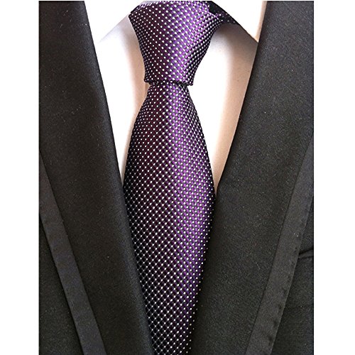 Jeatonge Lot 6 Pcs Mens Ties and 3 Free Tie Clips, Men's Classic Tie Necktie Woven Jacquard Neck Ties Gift box packing (Style 16)