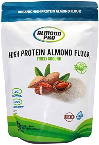 Almond Pro Organic High Protein Almond Flour, Low Fat, Kosher, Gluten Free, 1 Lb (Pack of 1)