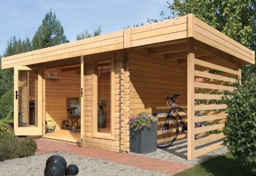 Unbekannt Karibu Gartenhaus Aramir 2 Sparset Inkl Feuerholz Schleppdach Und Epdm Folie 28mm Amazon De Garten