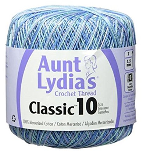 Aunt Lydia's Crochet Thread - Variegated - Size 10 - (2-Pack) Ocean