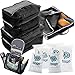 Travel Organizer Full Pack Set - Packing Cubes, Toiletry Bag, Shoes Bag, ZipBags (BLACK)