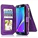 Galaxy Note 5 Case, CaseUp 12 Card Slot Series - [Zipper Cash Storage] Premium Flip PU Leather Wallet Case Cover With Detachable Magnetic Hard Case For Samsung Galaxy Note 5, Purple