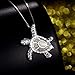 Victoria Jewelry [Health and Longevity 925 Sterling Silver Created Blue Opal Sea Turtle Pendant Necklace 18