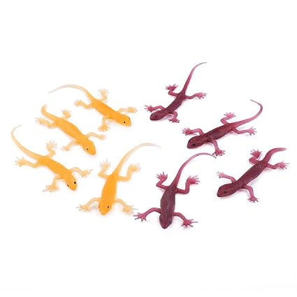 Crazy-Store 8pcs Simulation Plastic Fake Bugs for Kids Gag Tricky Prank Toys (Gecko)
