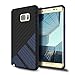 Galaxy Note 7 Case, Note 7 Case, WWW [Shockproof Series] Textured Pattern Grip Cover Bumper Case Shockproof Impact Resistance Cover for Samsung Galaxy Note 7 Black+Navy Blue
