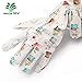Worth Garden Cute Pigskin Leather Canvas Work Gloves Breathable Lightweight Gardening Gloves for Women Fingertips Protection Adorable Potted Pattern - Gift for Gardeners
