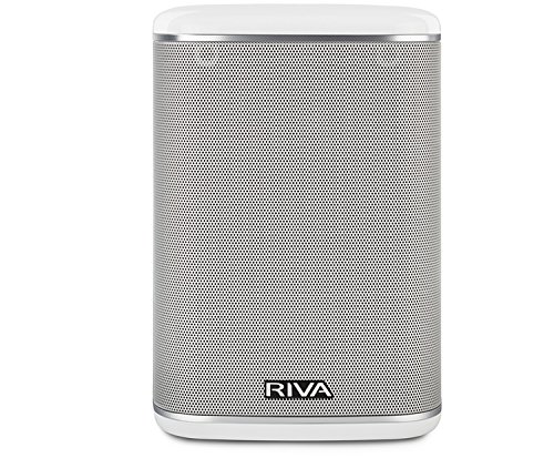 RIVA ARENA Smart Speaker Compact Wireless for Multi-Room music streaming and voice control works with Google Assistant (White) (Best Speakers For Chromecast)