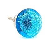 Turquoise Bubbles Glass Drawer Pull, Cabinet Pulls, Dresser Knobs - Pack of 12