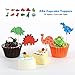 PartyBuzz Dinosaur Party Supplies, 92 Pack Dino Theme Birthday Decorations Set for Boys and Girls - Happy Birthday Banner, Cupcake Toppers, Inflatable T-Rex, Balloons, Temporary Tattoos for Kids