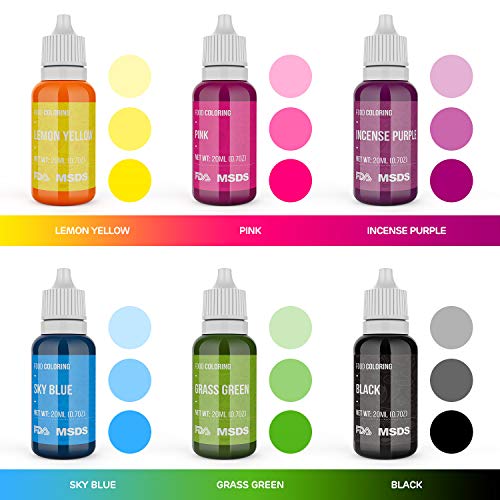 image for 6 Color Cake Food Coloring Set, Nomeca Food Grade Vibrant Food Color L